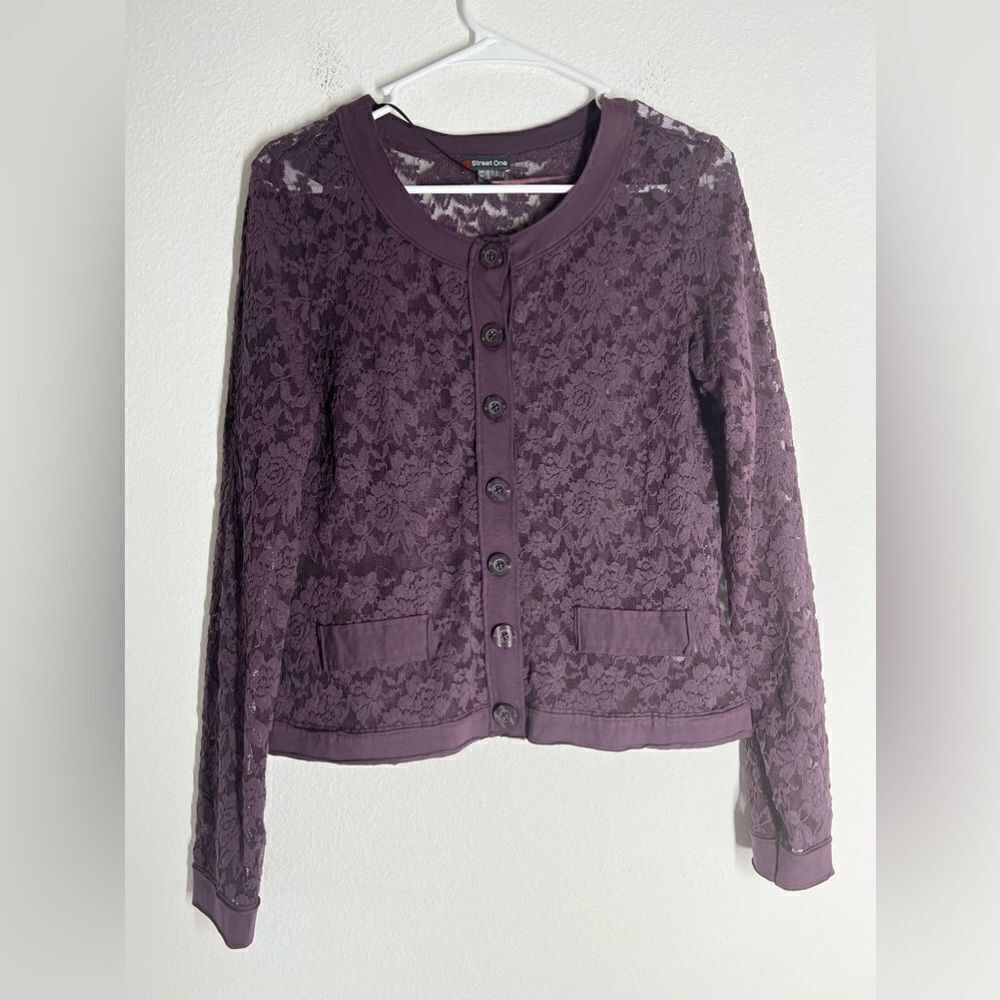 Street One Bohemian Lace Lavender Blazer Size 12UK/ 8 US M